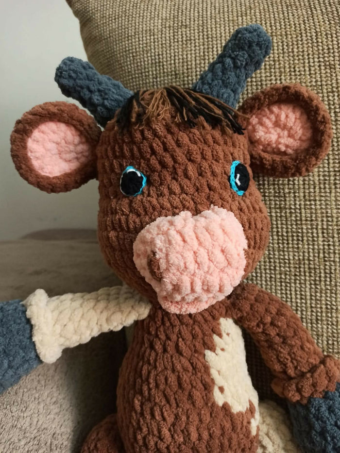 Gift your baby endless cuddles and play with this adorable, hand-crafted Crochet Reindeer Soft Toy—perfect for snuggles and nursery décor!