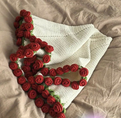 Crochet Rose Blanket/ Crochet Baby Blanket/ Handmade Flower Banket