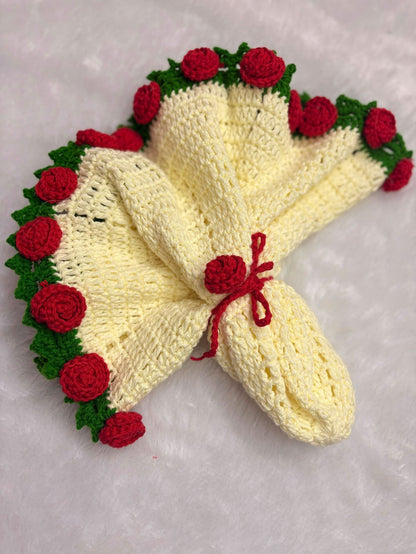 Crochet Rose Blanket/ Crochet Baby Blanket/ Handmade Flower Banket