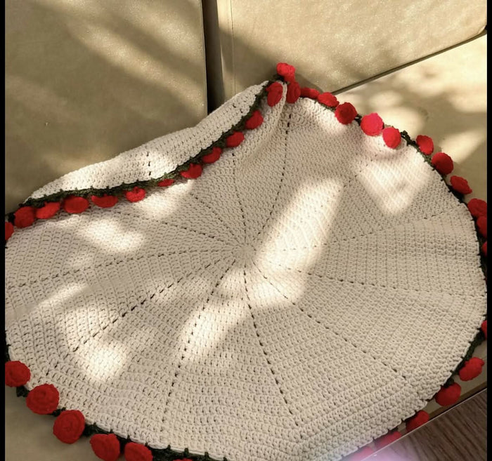 Crochet Rose Blanket/ Crochet Baby Blanket/ Handmade Flower Banket