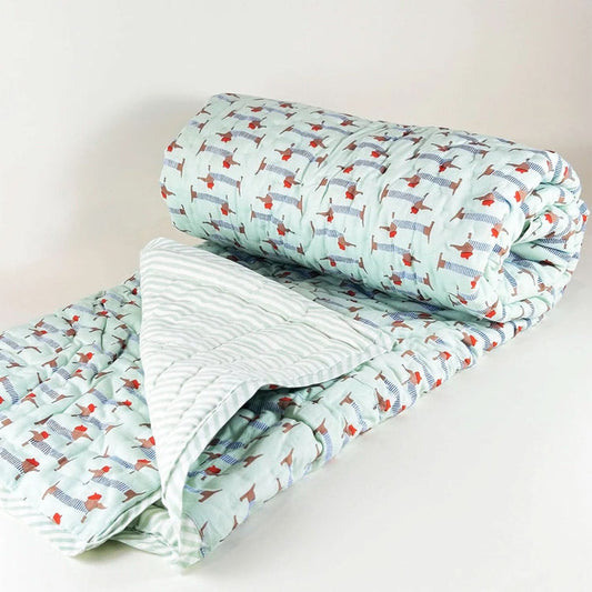 Cute Animal Kids Single Quilt | Double Sided | 40x60 Inches - PyaraBaby