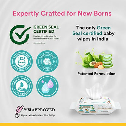 CUTETOTZ ® Premium Organic Baby Wet Wipes | Green Seal® Certified