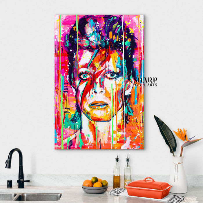 David Bowie Ziggy Stardust Abstract Canvas Wall Art