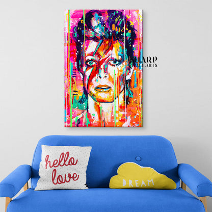 David Bowie Ziggy Stardust Abstract Canvas Wall Art