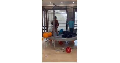 DECATHLON Trampoline with Netting, Supports up to 150 kg, 360° Tool-Free Design