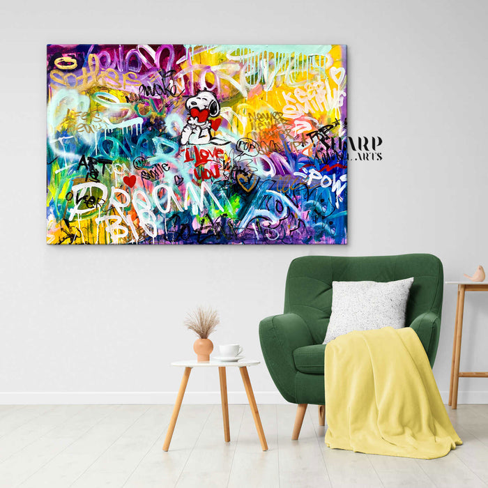 Doggy Love Canvas Wall Art