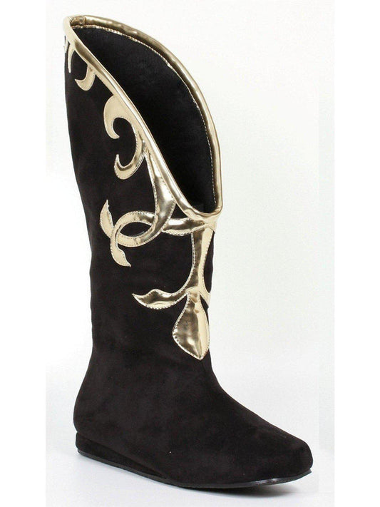 Ellie Shoes 103-Alba Flat Microfiber Boot - Elegant Gold Trim Ankle Boots in Black, Brown, Olive Ellie Shoes