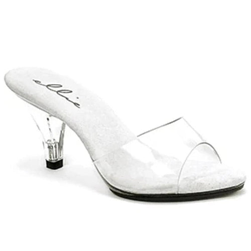Ellie Shoes 305-Vanity Clear Mules for Women - Chic 3 Inch Heel, perfect clear mules for women for any elegant occasion.