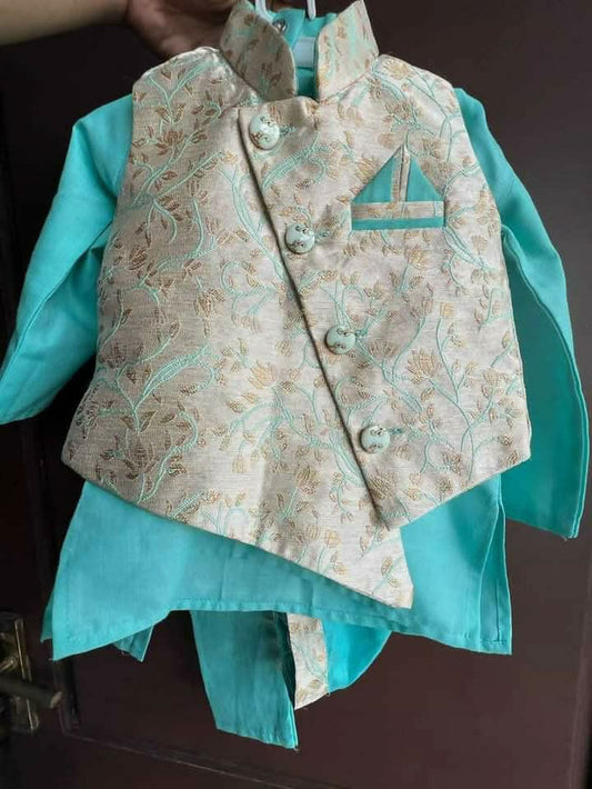 Ethnic Kurta Pajama with Jacket Set for Baby Boy - PyaraBaby