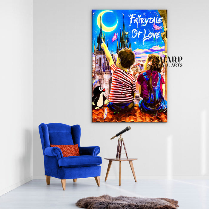 Fairytale Of Love Canvas Wall Art