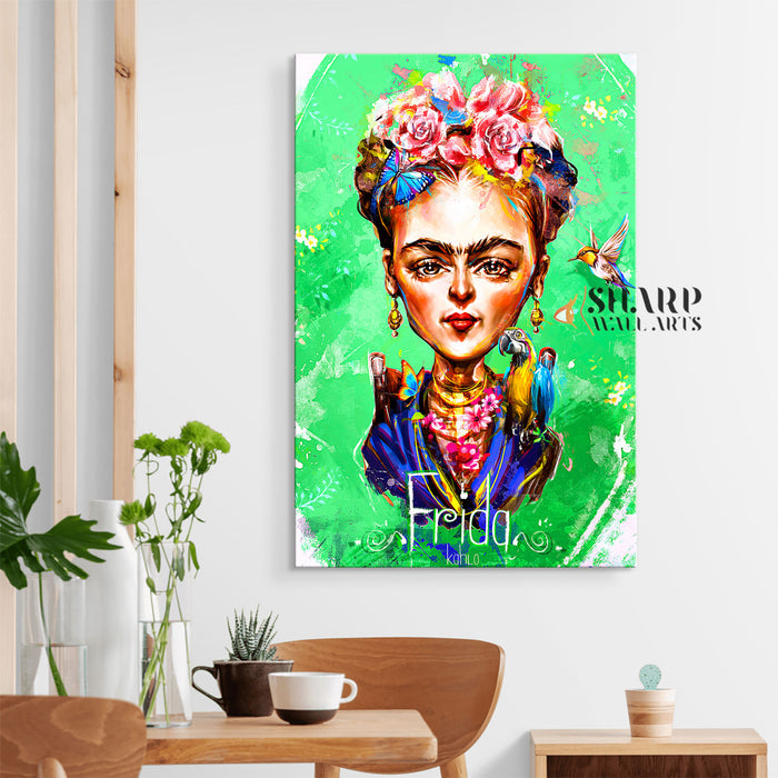 Frida Kahlo Caricatura Canvas Wall Art