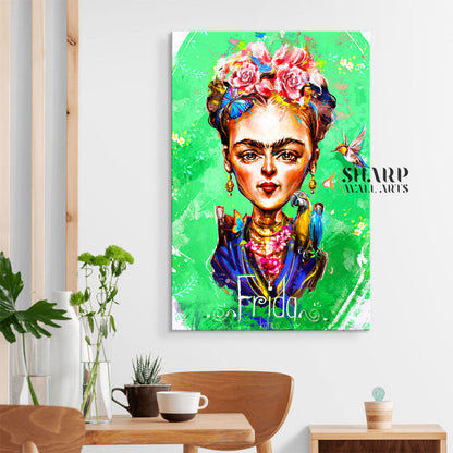 Frida Kahlo Caricatura Canvas Wall Art