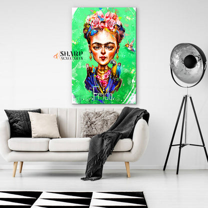 Frida Kahlo Caricatura Canvas Wall Art