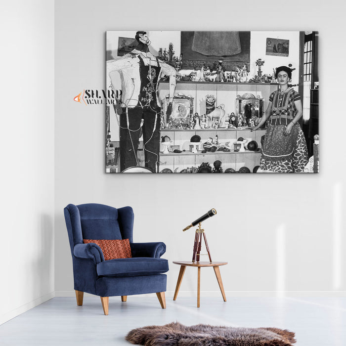 Frida Kahlo First Exhibition Canvas Wall Art