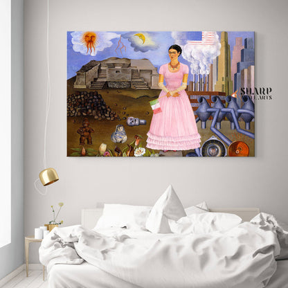 Frida Kahlo Self-Portrait On The Border Canvas Wall Art