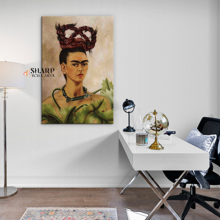 Frida Kahlo Self Portrait With A Scythe Canvas Wall Art