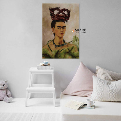 Frida Kahlo Self Portrait With A Scythe Canvas Wall Art