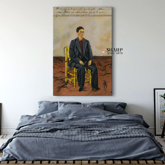 Frida Kahlo Self-Portrait With Cropped Hair Canvas Wall Art