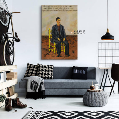 Frida Kahlo Self-Portrait With Cropped Hair Canvas Wall Art