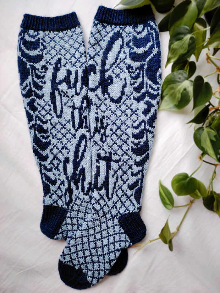 Fuck This Shit - Knitted Sock Pattern