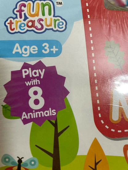 FUN TREASURE Fun with Magnet (Magnet sheets and flash cards) for 3+ years (Jungle Animal themed) - PyaraBaby