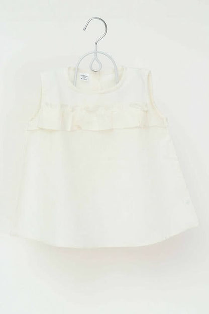 Discover girls' 100% cotton white umbrella top, featuring soft fabric and a stylish umbrella design for comfort and trendy style.