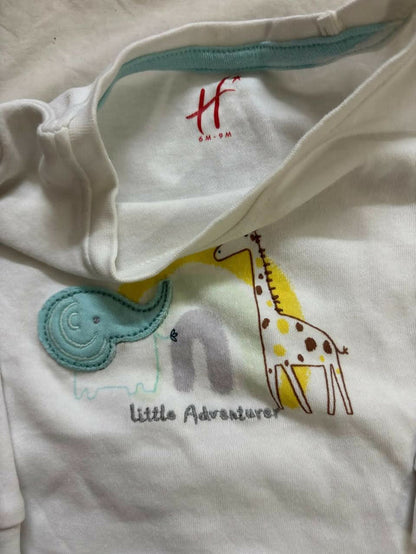 HAMLEYS baby boy T-shirt and trousers set – soft cotton embroidered outfit for 6–9 months.