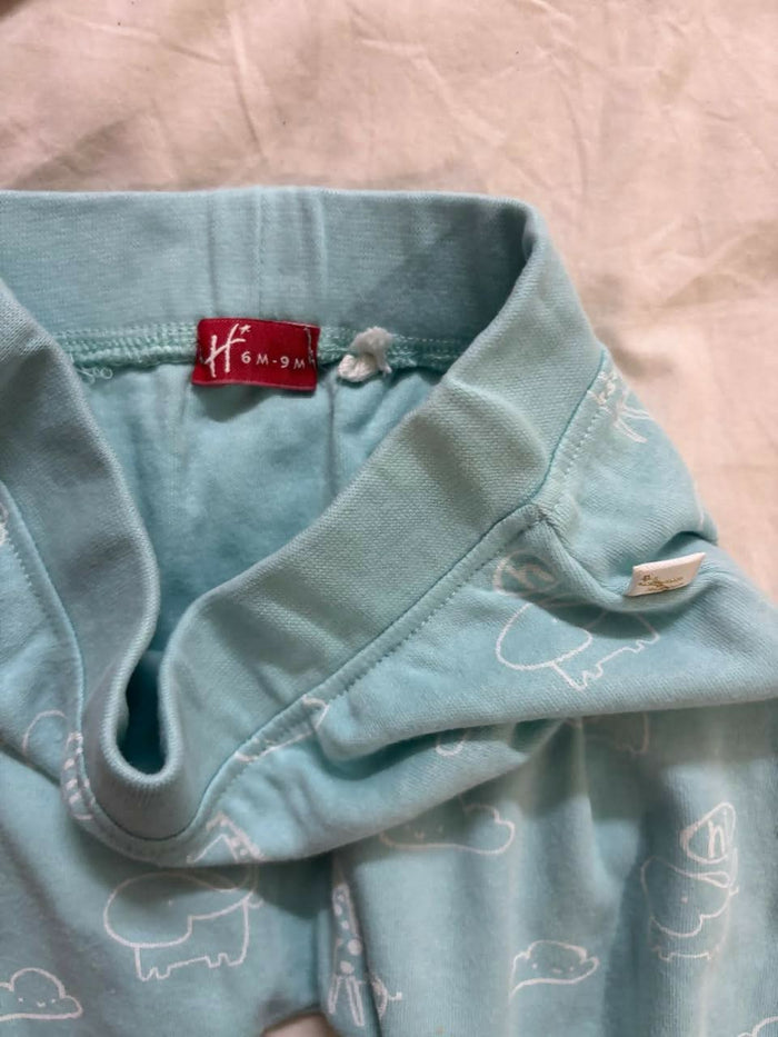 HAMLEYS baby boy T-shirt and trousers set – soft cotton embroidered outfit for 6–9 months.