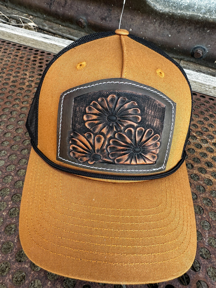 Hand tooled Cowboy Floral Sun Cap