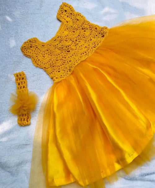 Shop now for our Handmade Crochet Customizable Frock/Dress for Baby Girl, combining elegance, comfort, and personalization for your little one!