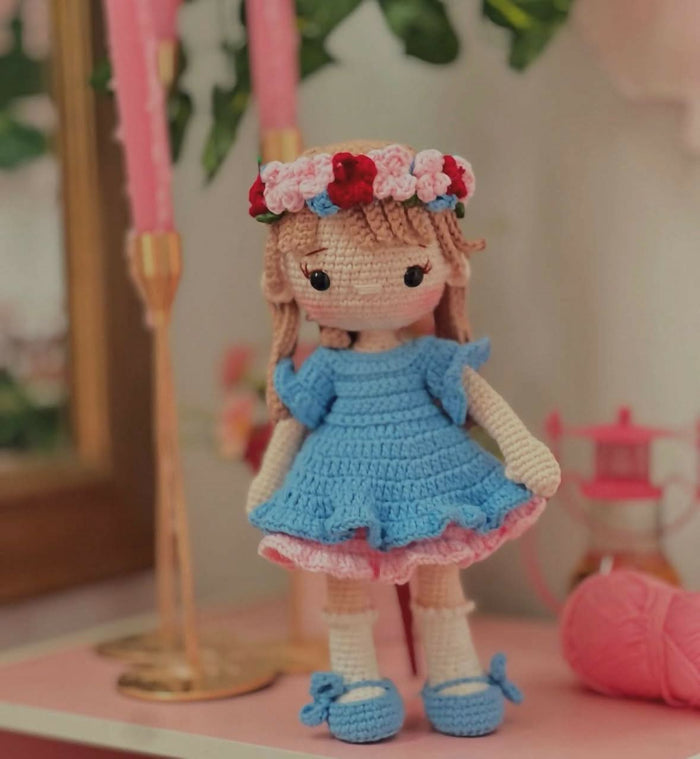 Handmade crochet doll – soft, safe, and perfect for kids or gifting.