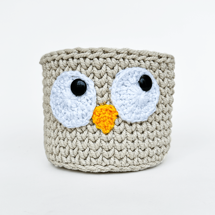 Handmade Crochet Owl Basket for Storage Handamde