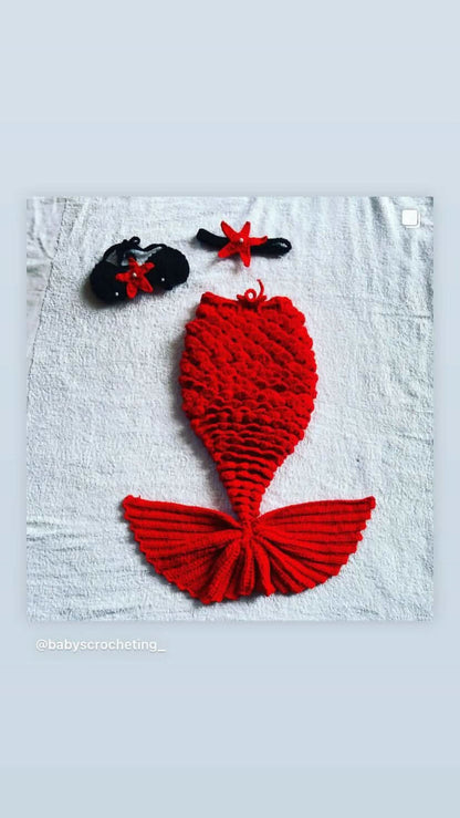 Handmade Customized Crochet Mermaid Dress - PyaraBaby