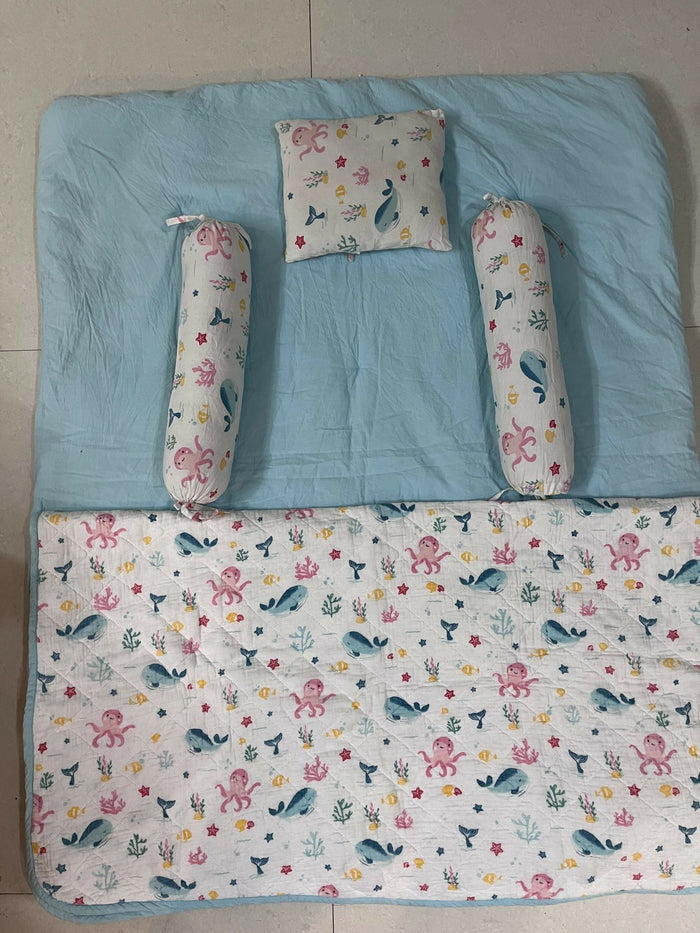 HAUS & KINDER Bundle of Joy Bedding Set (Vitamin Sea – White Blue)