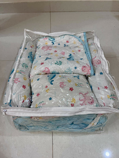 HAUS & KINDER Bundle of Joy Bedding Set (Vitamin Sea – White Blue)