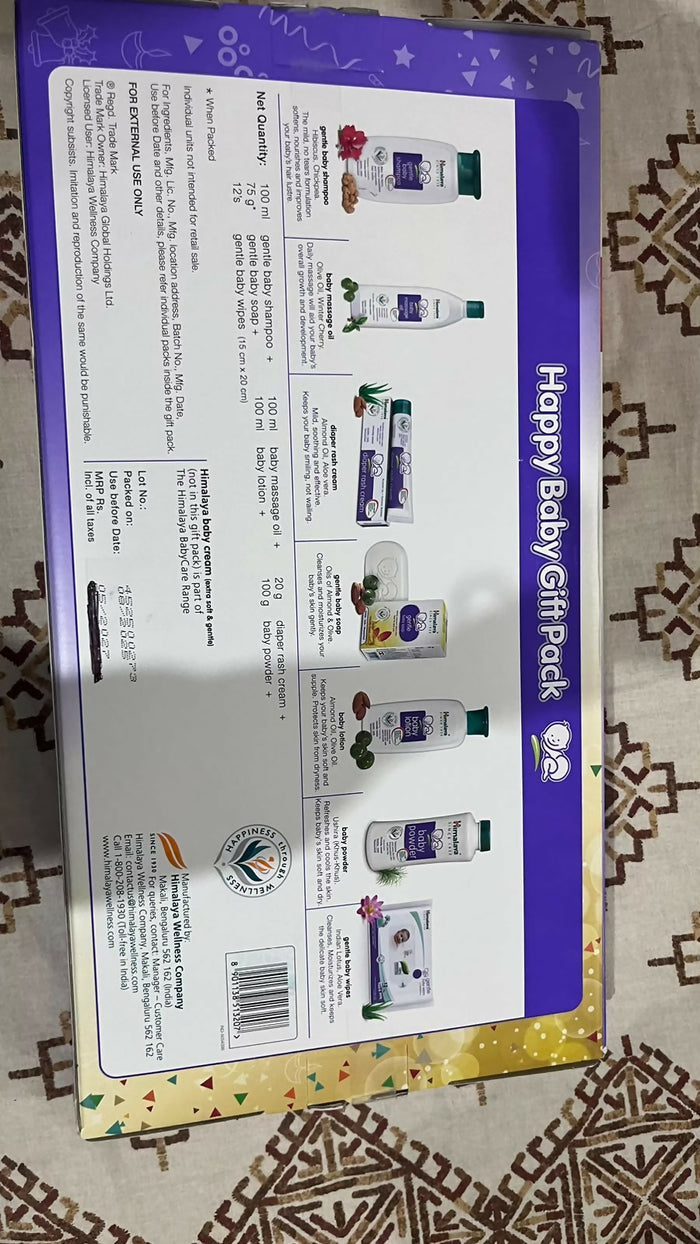 HIMALAYA Happy Baby Gift Pack 7s in Preloved New condition featuring a curated set of newborn baby care essentials, thoughtfully packed for everyday baby care, baby showers, and gifting.