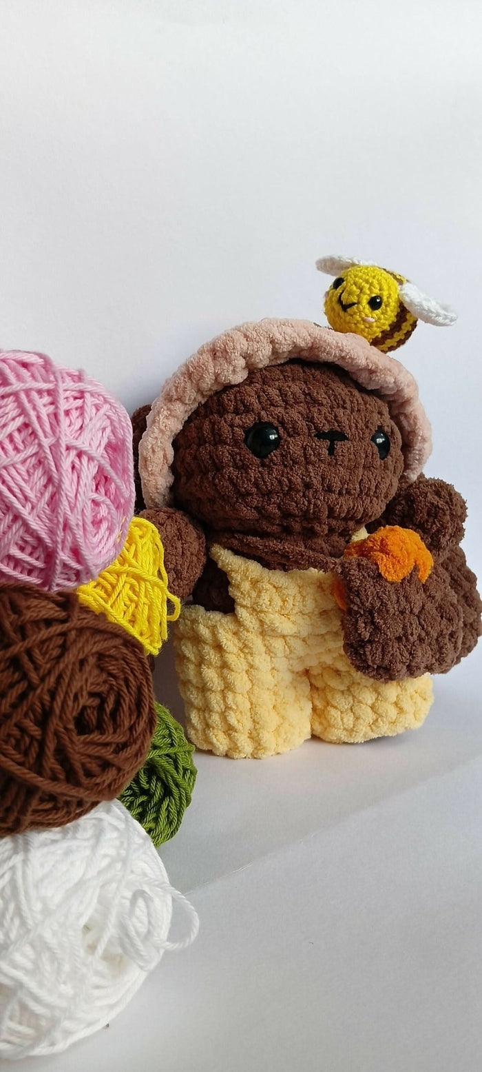 Honey Bunny with bee crochet Plushie