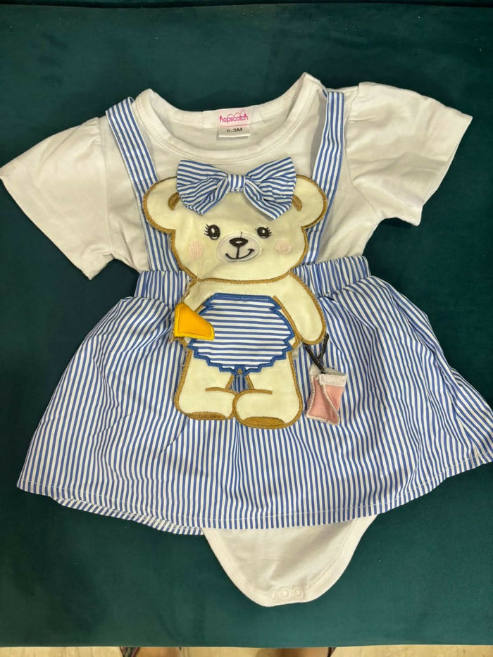 HOPSCOTCH Bodysuit Set Of (2) One with Lace and Crochet and One with Bunny Applique In Cotton