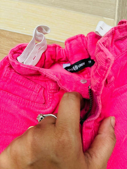 Hot Pink Ribbed Pant for Baby Girl