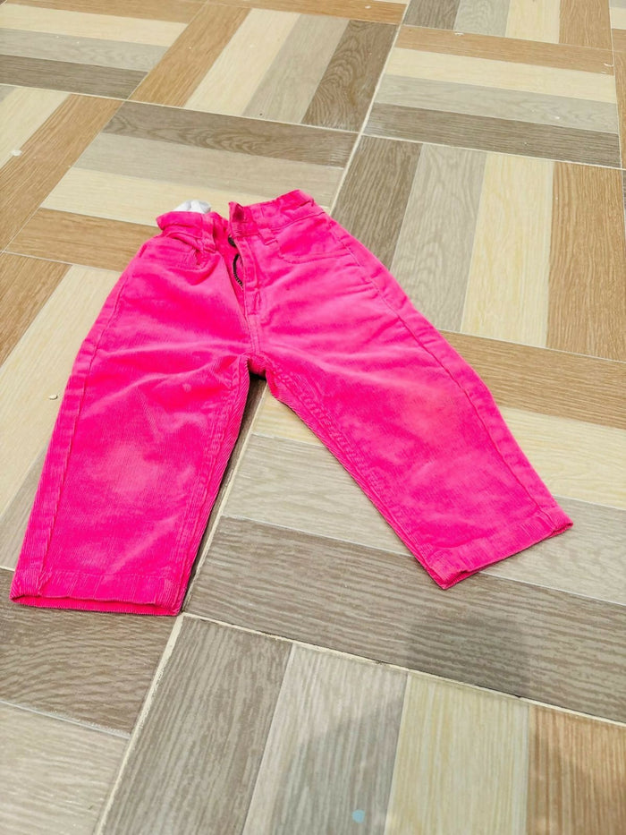 Hot Pink Ribbed Pant for Baby Girl