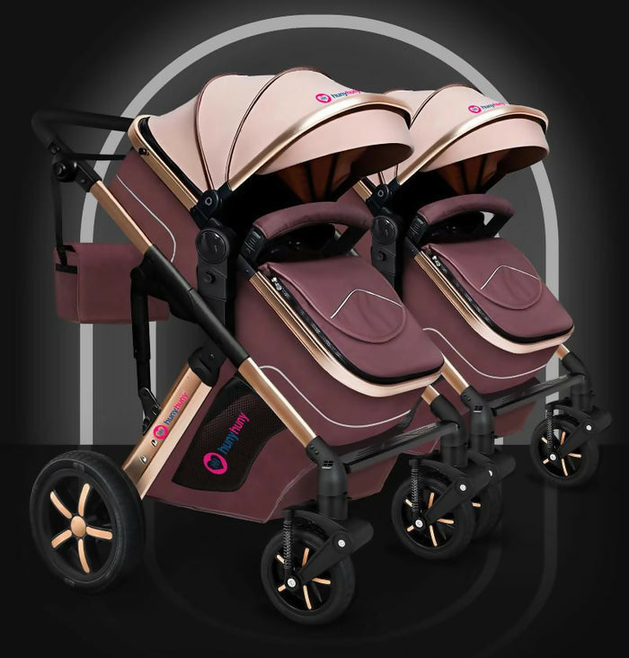 HUNYHUNY Detatchable Twin Stroller/Pram