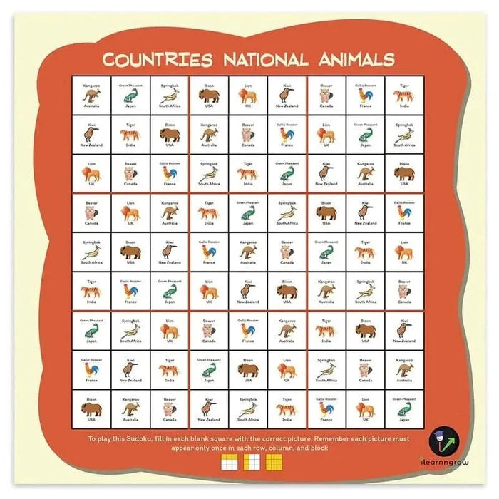 I LEARNN GROW  Countries Theme Sudoku Combo