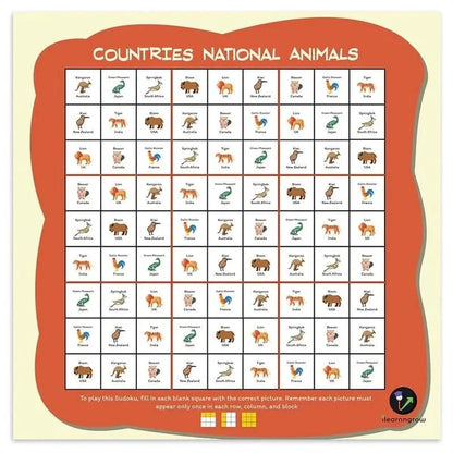 I LEARNN GROW  Countries Theme Sudoku Combo