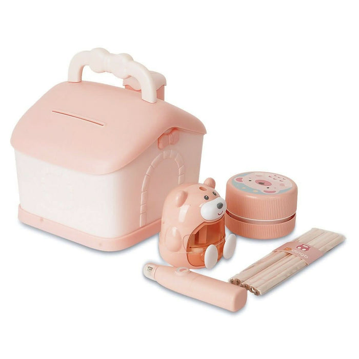 The stationery set includes electric pencil sharpener, electric eraser, desktop vacuum cleaner and 10 eraser refills, which is a good helper for your study