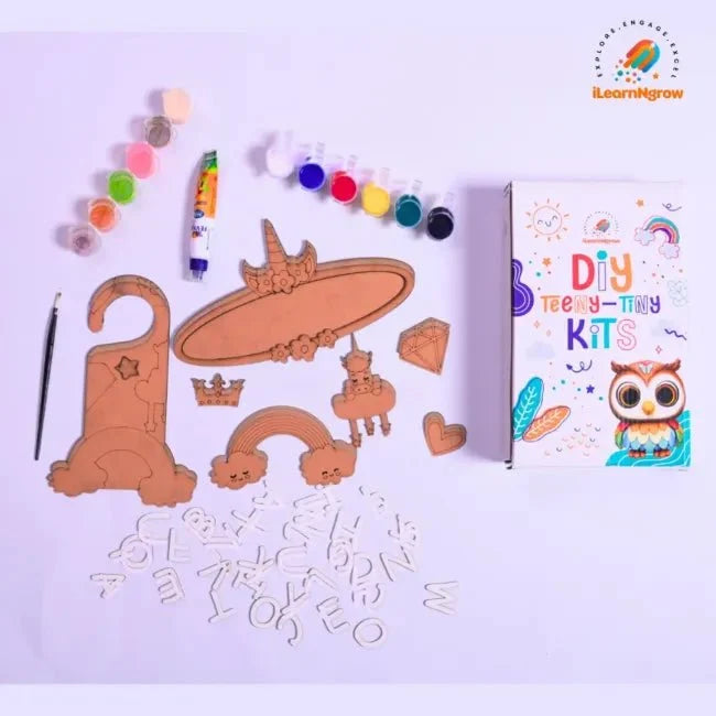Teeny Tiny Unicorn Painting Kit + Teeny Tiny Unicorn Door Handle and Name plate
