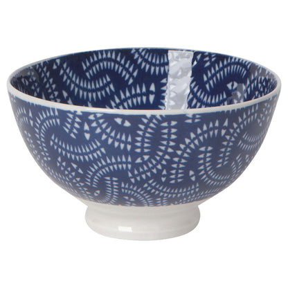 Indigo Geo Stamped Bowl 4 inch