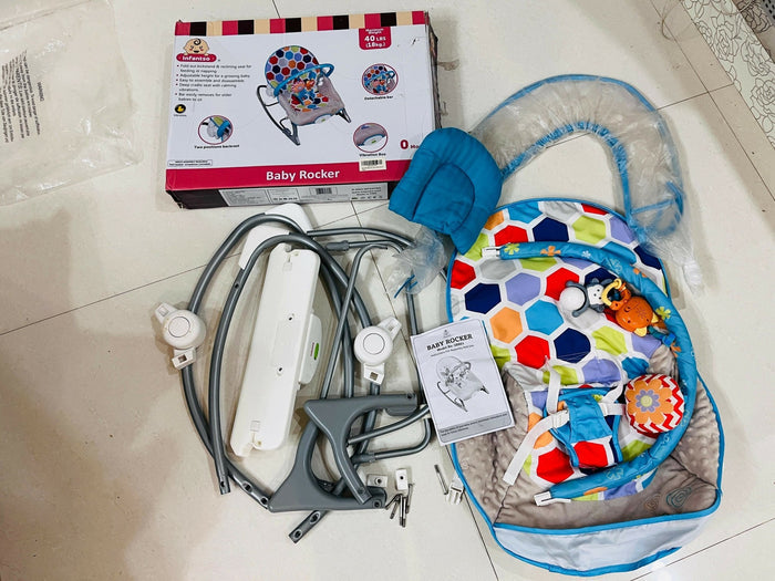 INFANTSO Baby Rocker & Bouncer with Mosquito Net