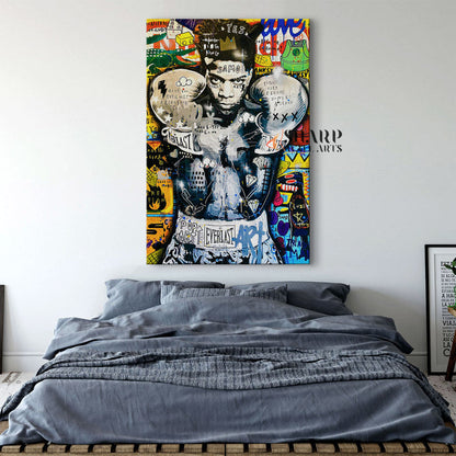 Jean Michel Basquiat Boxing King Canvas Wall Art