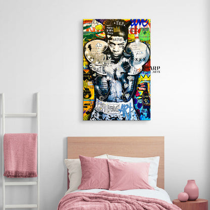 Jean Michel Basquiat Boxing King Canvas Wall Art