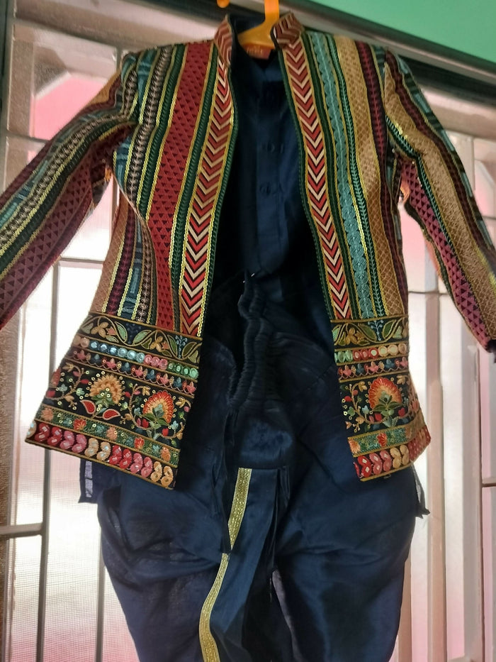 JEET Party Wear Dhoti Set With Over Coat - PyaraBaby
